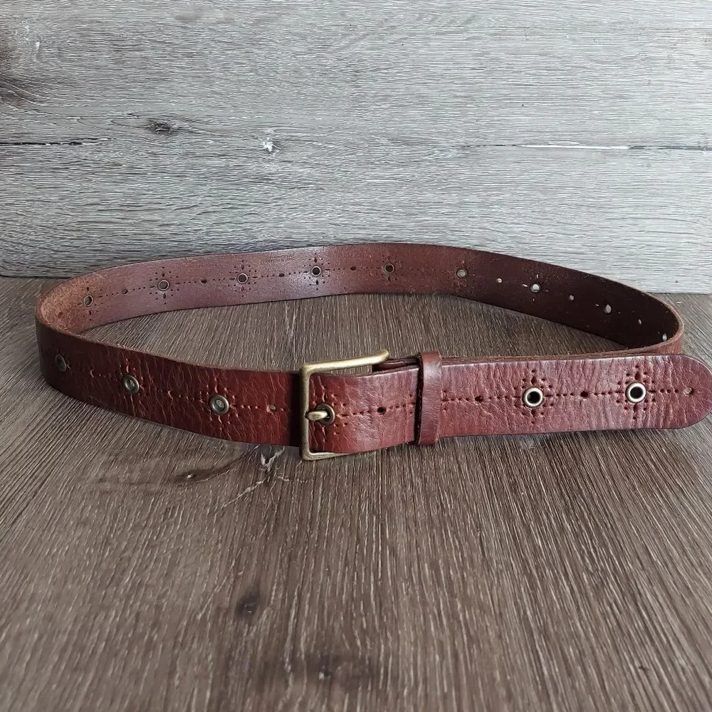 American Eagle Outfitters Brown Perforated Grommet Belt Small